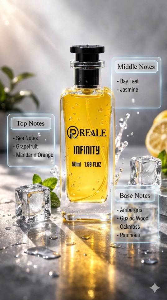 REALE Infinity Eau De Parfum 50ml citrus aquatic woody fragrance for men